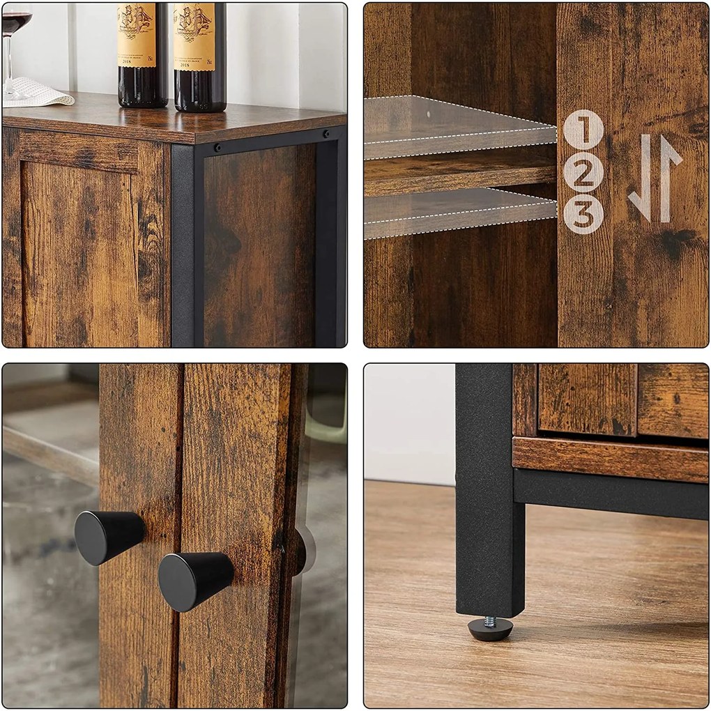 Úložná skrinka Vasagle EDUO hnedá/čierna