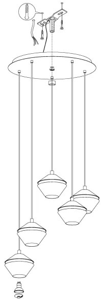 Eglo 98683 - LED závesný luster na lanku PERPIGO 5xGU10/5W/230V