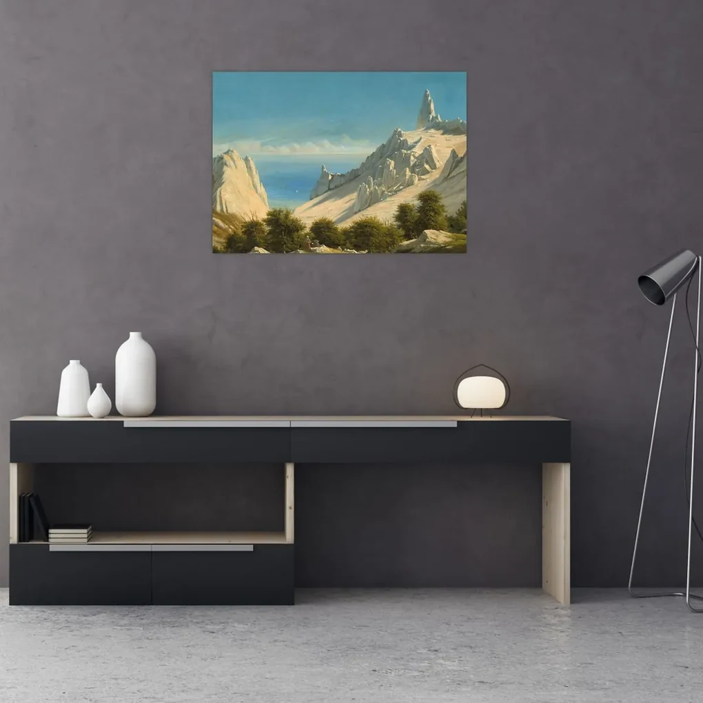 Obraz - Georg Emil Libert, View of Sommerspiret, the Cliffs of Møn, reprodukcia (70x50 cm)