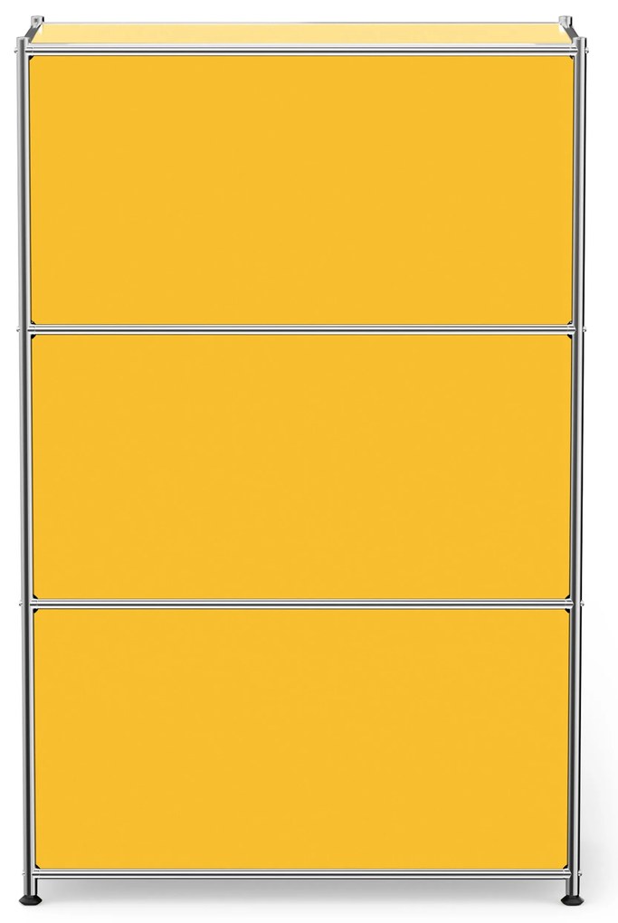 Komoda Kovová komoda »CN3« s výklopnými priečinkami, žltá