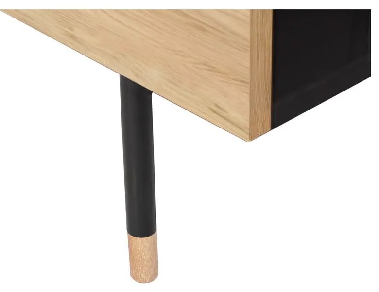 Vysoká komoda v dekore duba v čiernej a prírodnej farbe 80x87 cm Jugend – Woodman