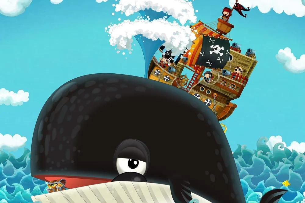 Obraz pirátska loď na veľrybe Varianta: 90x60