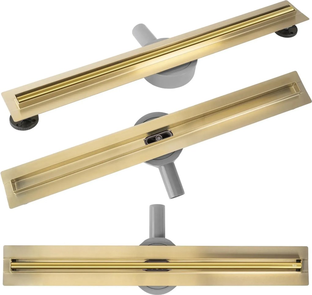Rea Neox Slim Pro, odtokový žľab 60cm, zlatá lesklá, REA-G2717