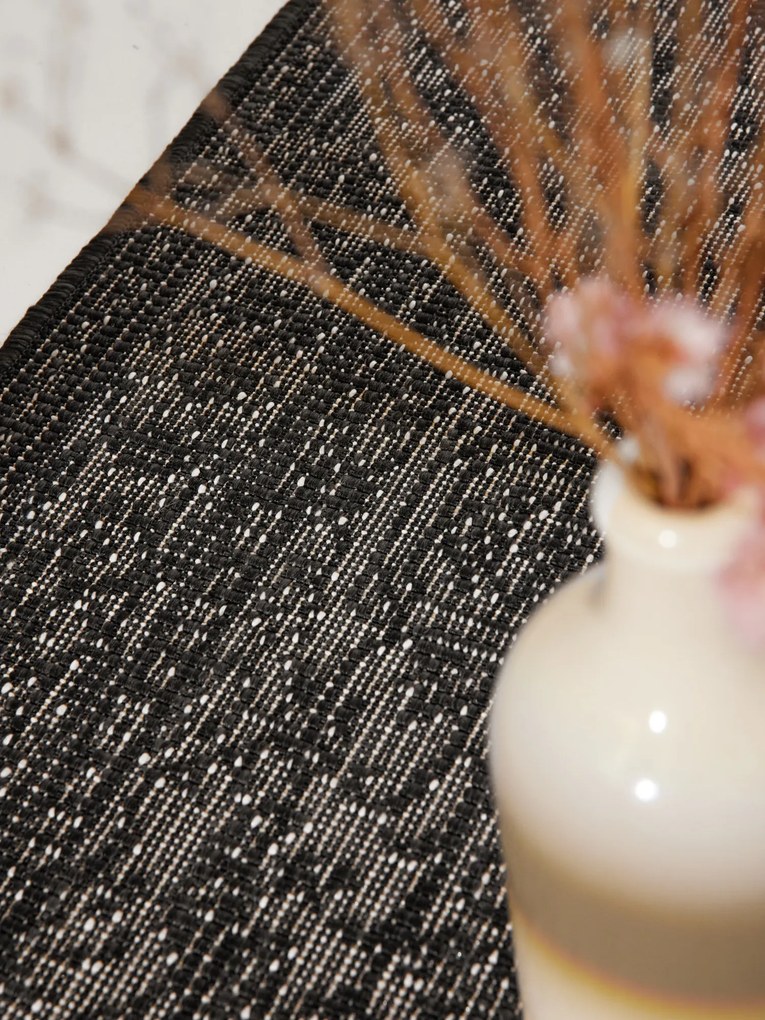 NORTHRUGS, Koberec behúň Duet Kona 106248 Black/White - na von aj na doma, 80x250, čiernobiela, chodba / predsieň