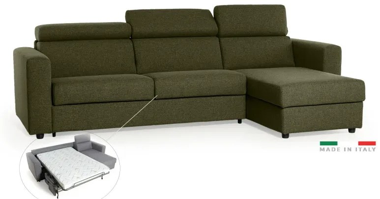 Rohová sedacia súprava na každodenné spanie TAVOLA rozkladacia, zelená (penelope 10)