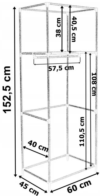 Šatníková skriňa FELA sivá