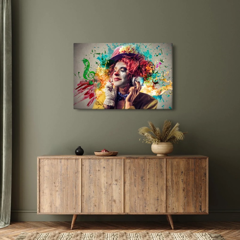 Obraz - Umelkyňa so slúchadlami (90x60 cm)