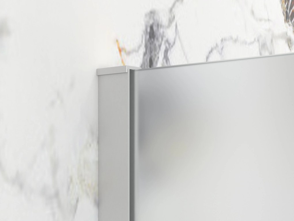 Erga Paris, sprchová zástena Walk-In 100x200 cm, 8mm sklo námraza, brúsená oceľ, ERG-V02-PARIS-100x200-FR-BS