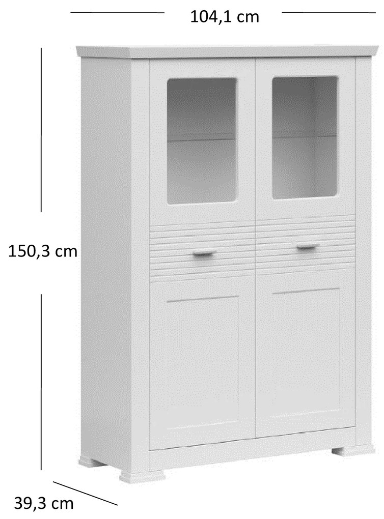 Vitrína nízka Alethia 2W (biela). Vlastná spoľahlivá doprava až k Vám domov. 1052716