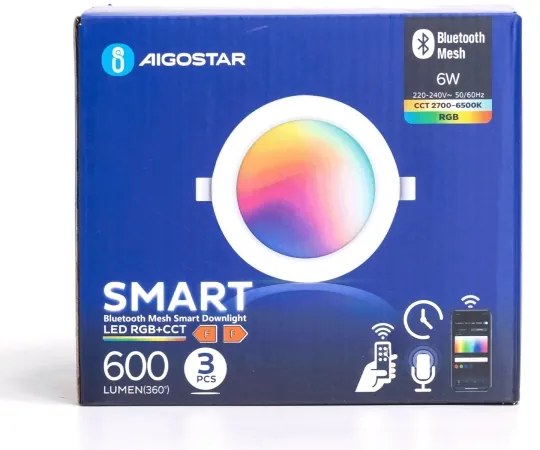 Aigostar-SADA 3xLED RGBW Stm. podhľ. svietidlo MESH 6W/230V 2700K-6500K pr.11,5cm