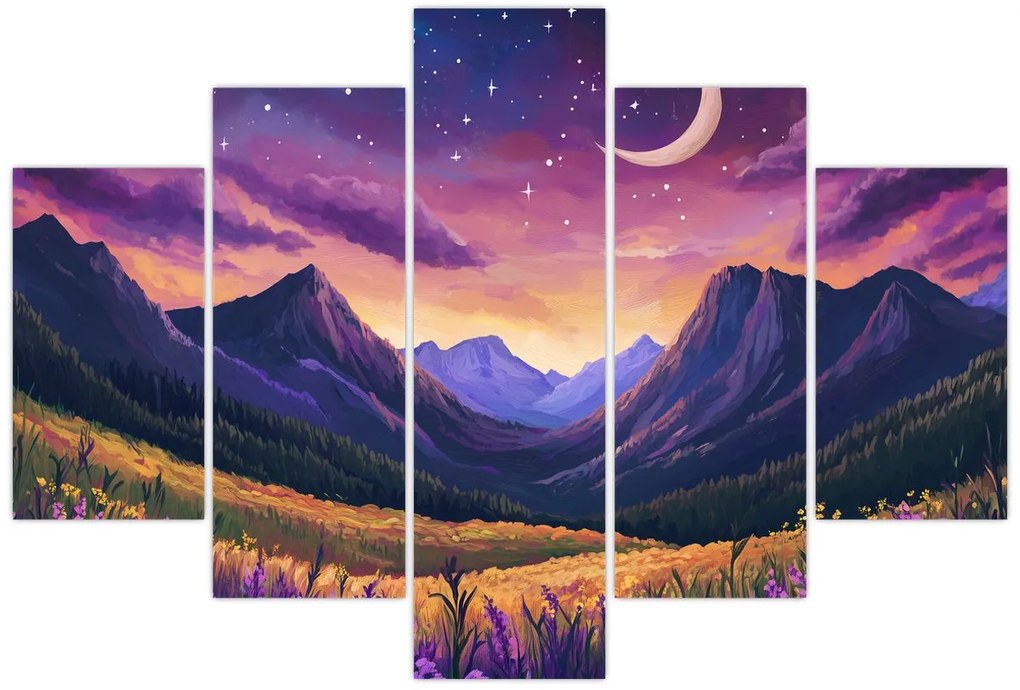 Obraz - Fialová krajina (150x105 cm)