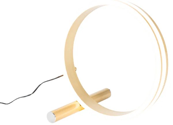Dizajnová stolná lampa mosadz vrátane LED 3-stupňovo stmievateľná - Navara