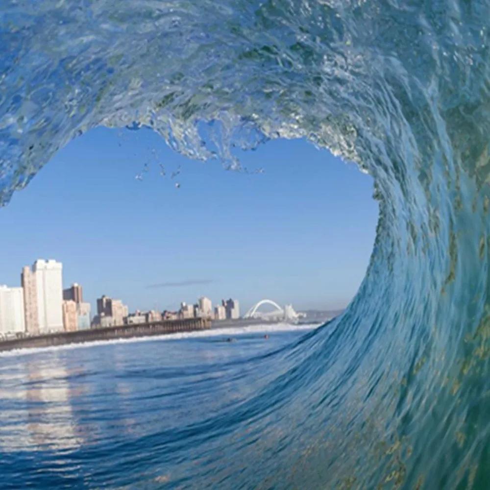 Ozdobný paraván Pohled na mořskou vlnu - 180x170 cm, päťdielny, obojstranný paraván 360°