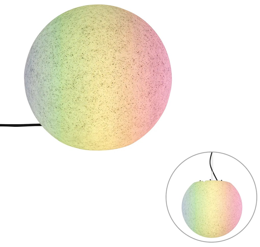 Inteligentná vonkajšia lampa sivá 35 cm IP44 vrátane Wifi A60 - Nura