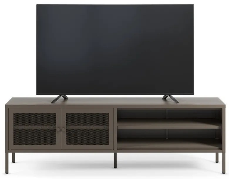 Sivý kovový TV stolík 160x50x35 cm Fayna – Marckeric