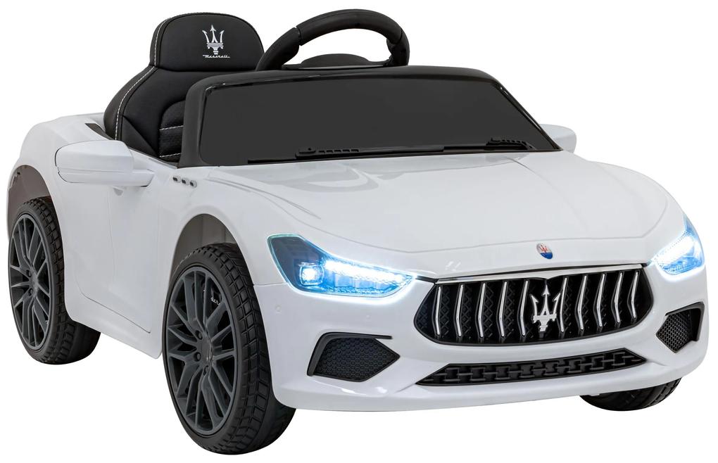 RAMIZ Elektrická autíčko  Maserati Ghibli - biele - 2x30W- BATÉRIA - 12V4,5Ah - 2024