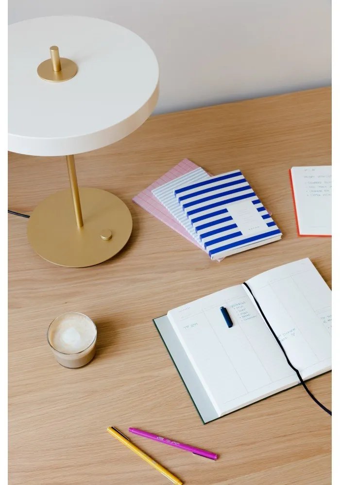 Biela LED stmievateľná stolová lampa s kovovým tienidlom (výška 41,5 cm) Asteria Table – UMAGE