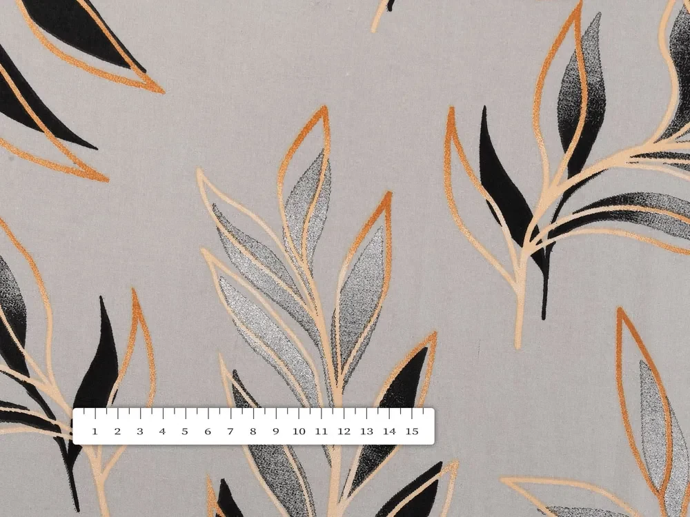 Biante Bavlnený záves Sandra SA-437 Popínavé listy na sivom 150x140 cm