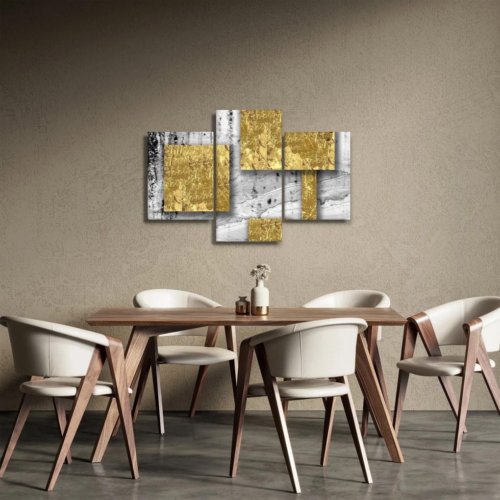 Obraz - Zlaté štvorce N⁰3 (90x60 cm)