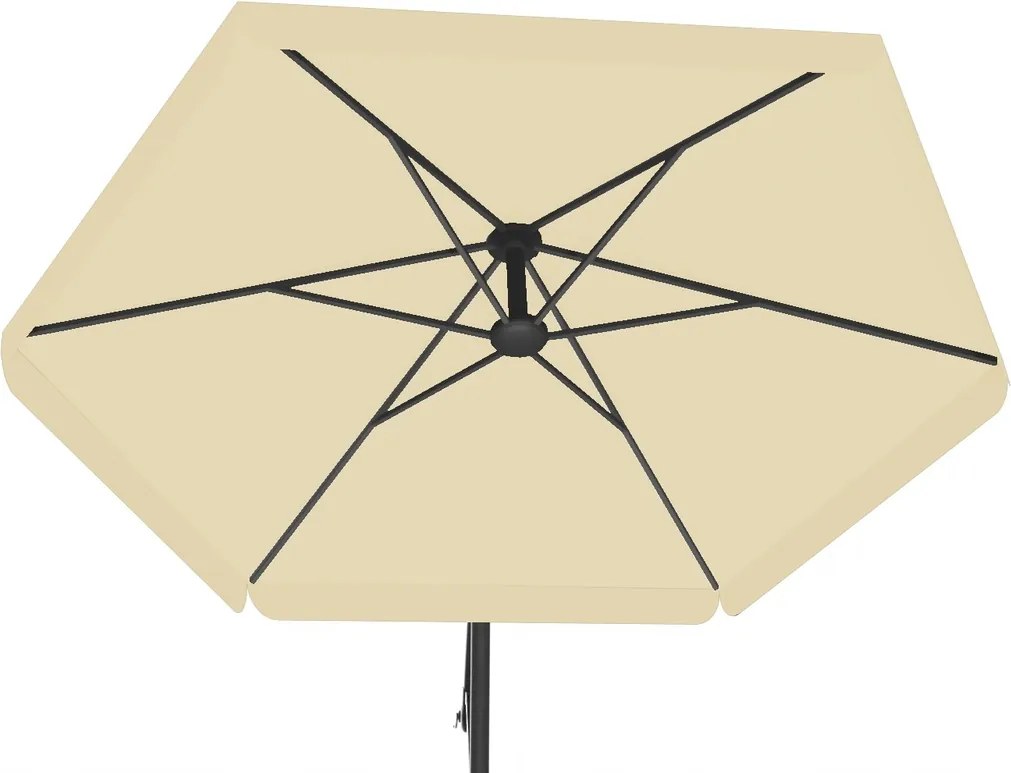 CH Krémový záhradný slnečník Banana s obalom - 3m