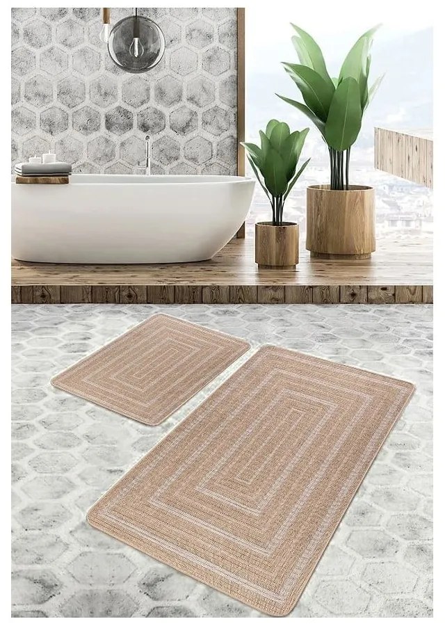 Hnedé kúpeľňové predložky v súprave 2 ks 60x100 cm – Mila Home