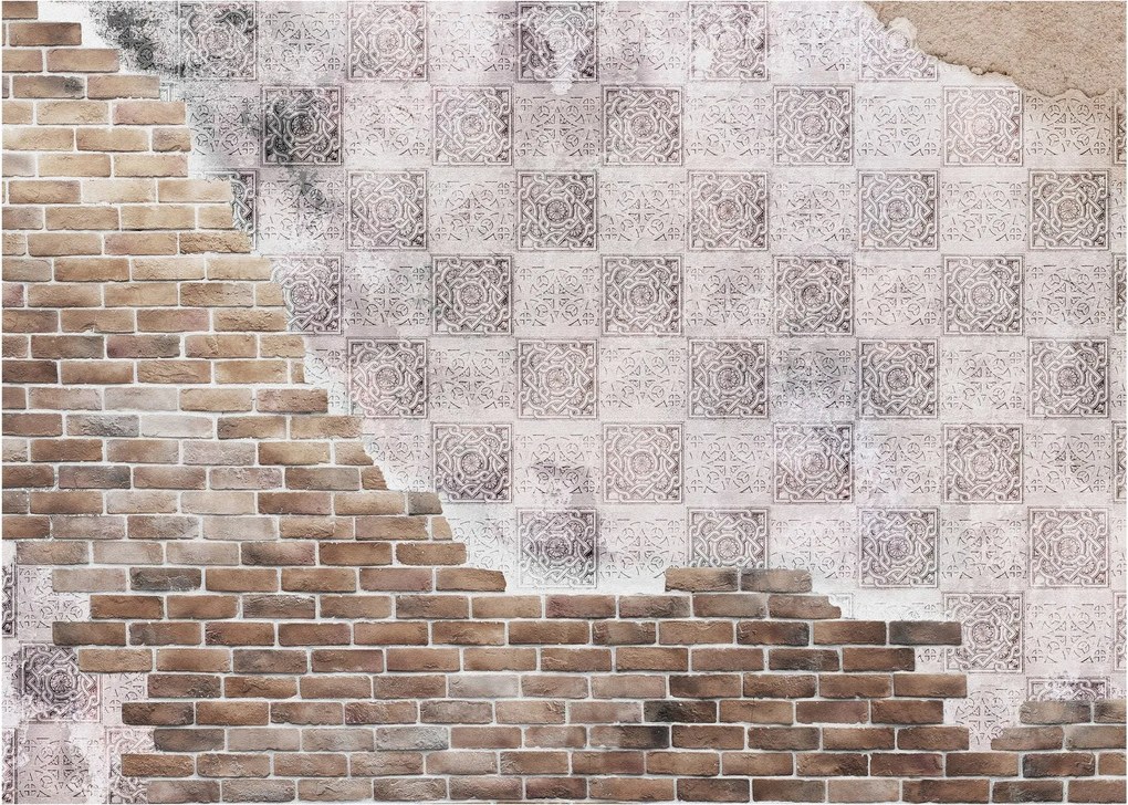 Sklenený obraz - Tehlový múr (70x50 cm)