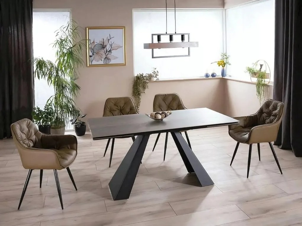 Olivová stolička CHERRY z eko kože