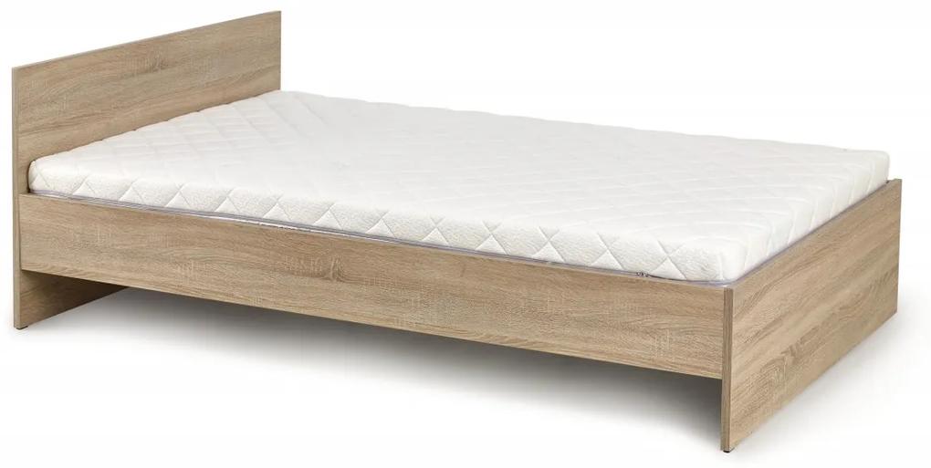 Drevená posteľ Lima 120x200 manželská posteľ - dub sonoma