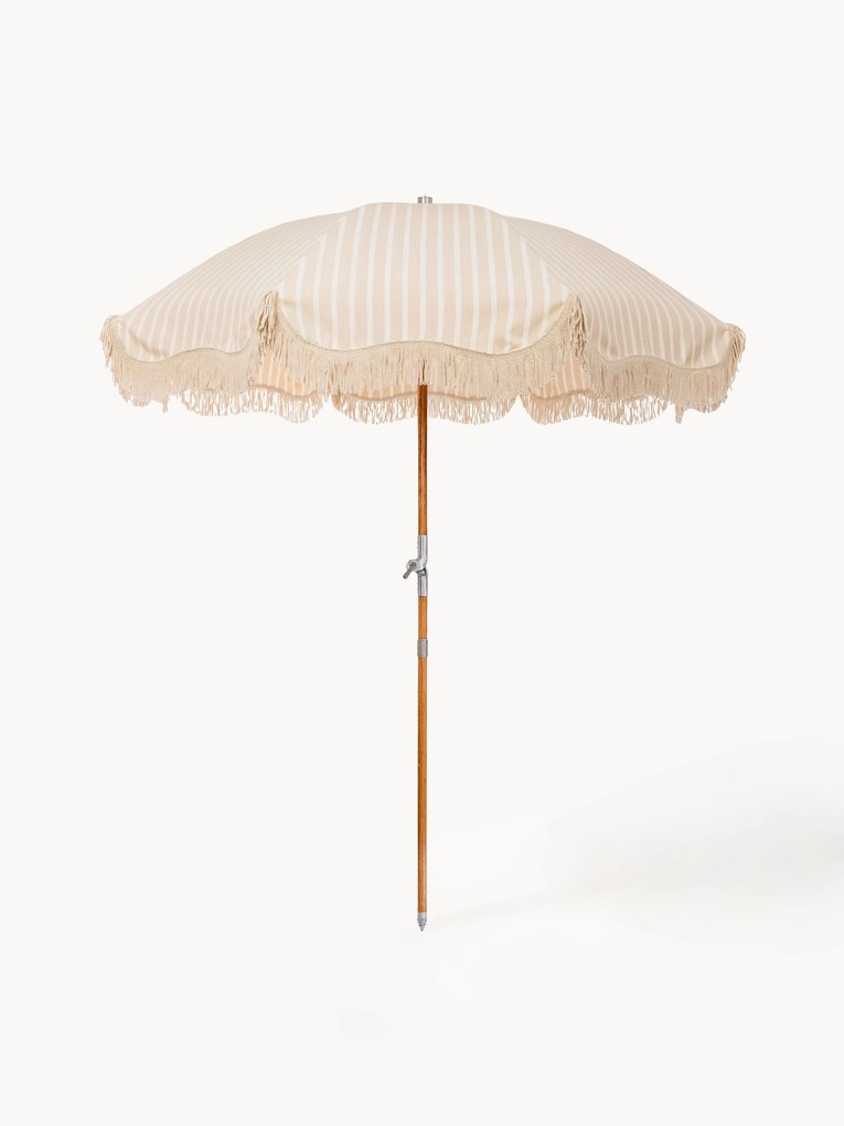 Naklápací plážový slnečník so strapcami Retro, Ø 180 cm