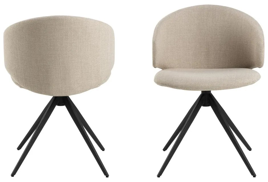 Béžové čalúnené jedálenské kreslo s podrúčkami Ella – Actona