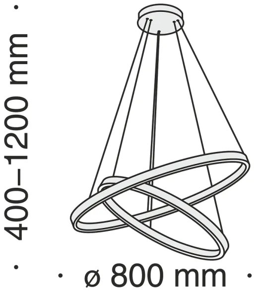 Maytoni MOD058PL-L74BS3K - LED Luster na lanku RIM LED/88W/230V pr. 80 cm zlatá