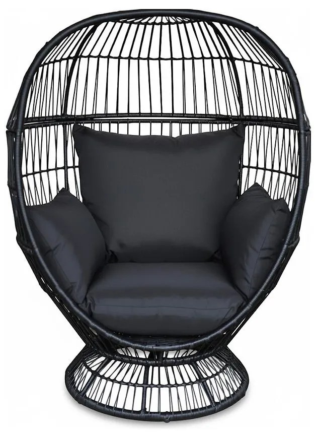 Záhradná otočná stolička Cuddie čierna