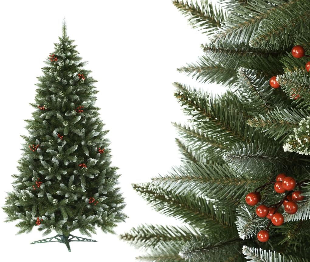 Foxigy Vianočný stromček Smrek 220cm Luxury Diamond s jarabinou