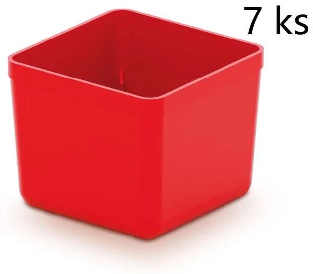 Sada úložných boxů 7 ks UNITEX 5,5 x 5,5 x 16,5 cm červená