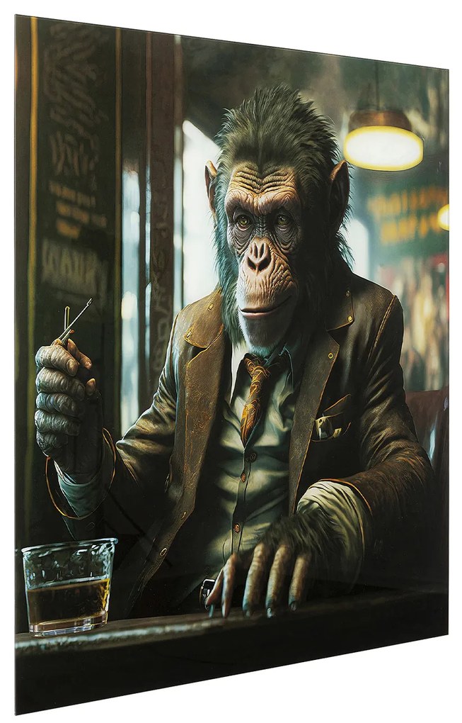 Drinking Monkey sklenený obraz viacfarebný 100x100 cm