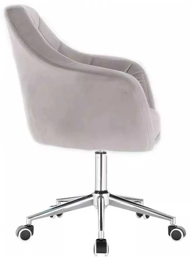 LuxuryForm DESIGN Kreslo ANDORA VELUR na strieborné podstave s kolieskami - svetlo šedé