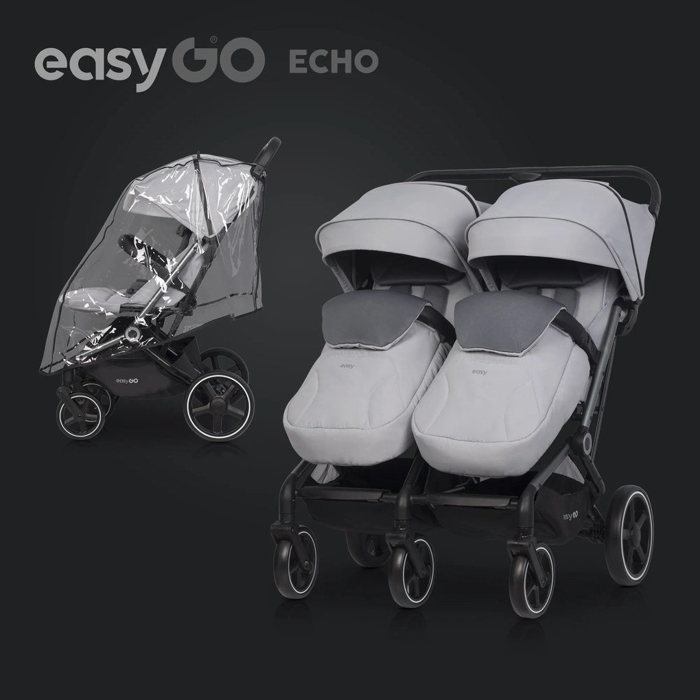 Súrodenecký kočík EasyGo Echo Cloudy Gray