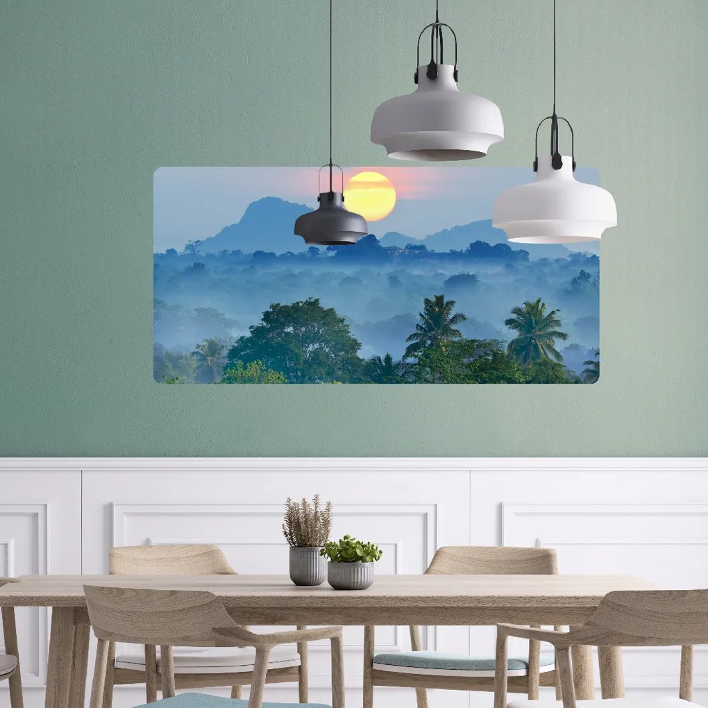 60x120cm Východ slnka nad džungľou - textilná nálepka na stenu