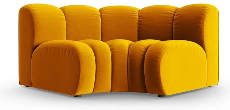 Žltý zamatový modul pohovky (variabilný roh) Lupine – Micadoni