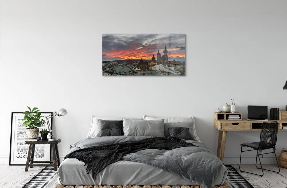 Obraz na akrylátovom skle Krakow sunset panorama 100x50 cm