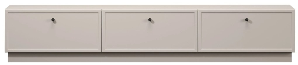 TV stolík Lorini 200 cm na sokli - kašmírová / čierne úchytky G