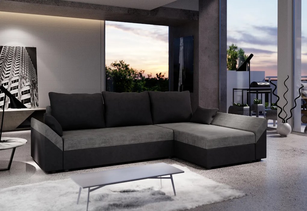 Rozkladacia rohová sedačka DENVER, 248x80x139, itaka 10