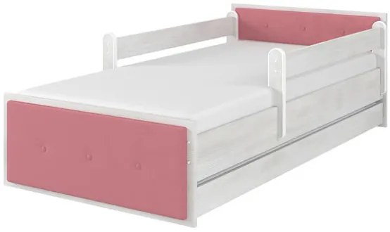 Raj posteli Detská čalúnená posteľ MAX XL " ružova" biela