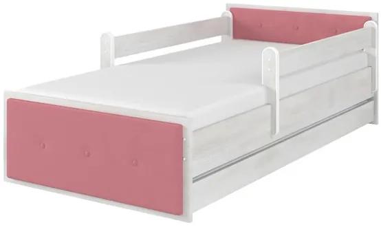 Raj posteli Detská čalúnená posteľ MAX XL " ružova" dub sonoma