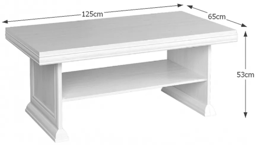 Konferenčný stolík Kraz KL2 (sosna andersen). Vlastná spoľahlivá doprava až k Vám domov. 809050