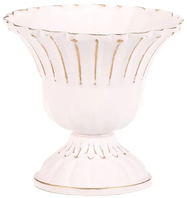 Autronic BONTEC Kalich kovový - aranžovací, vlnitý, farba biela Farba: Biela