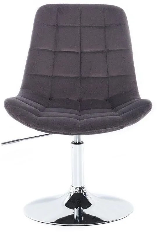 LuxuryForm DESIGN Stolička PARIS VELUR na striebornom tanieri - šedá