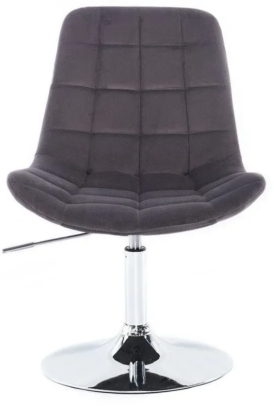 LuxuryForm DESIGN Stolička PARIS VELUR na striebornom tanieri - šedá