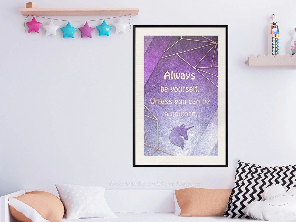 Artgeist Plagát - Be Yourself [Poster] Veľkosť: 30x45, Verzia: Zlatý rám s passe-partout