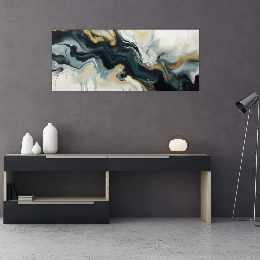 Obraz - Mramorovaná kresba (120x50 cm)